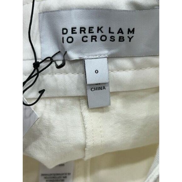 Derek Lam 10 Crosby Womens Gold Button Robertson Flared Pants White Size 0 NWT - Picture 7 of 13